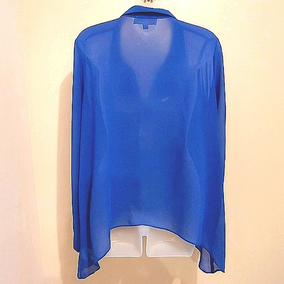 3 for $25- Olive & Oak Electric Blue Blouse, XL - Picture 3 of 10